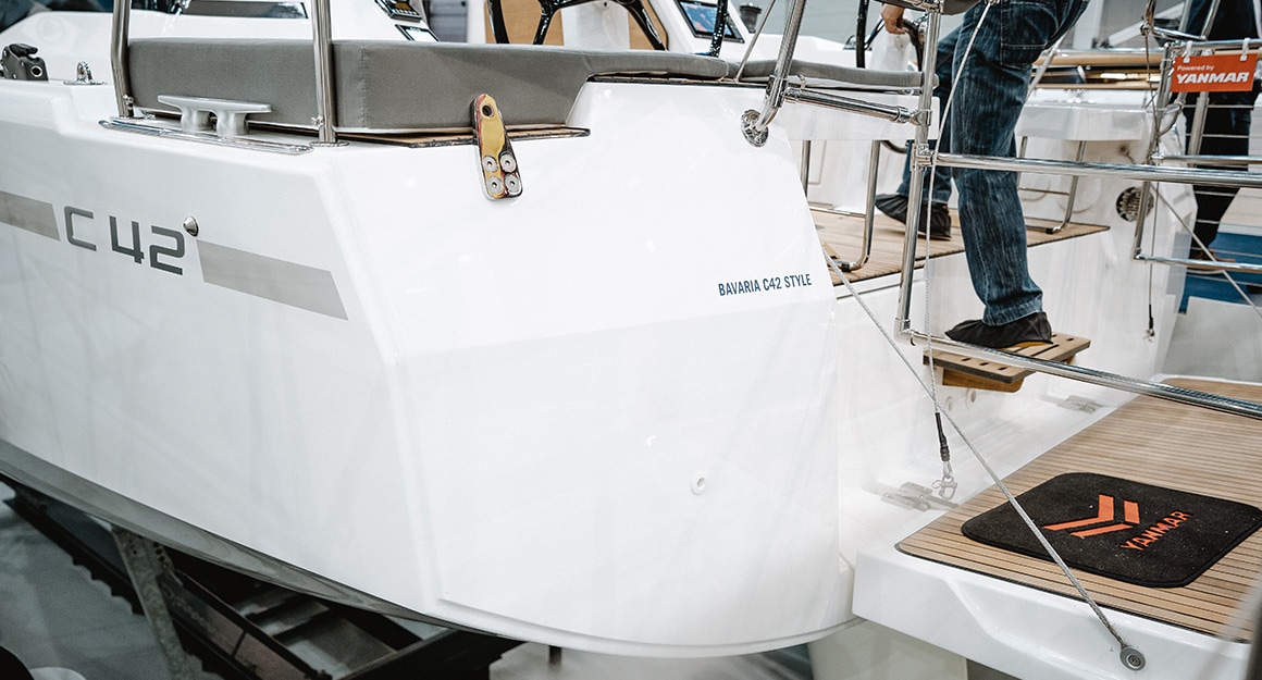 The rear of the C42 in the exhibition hall.