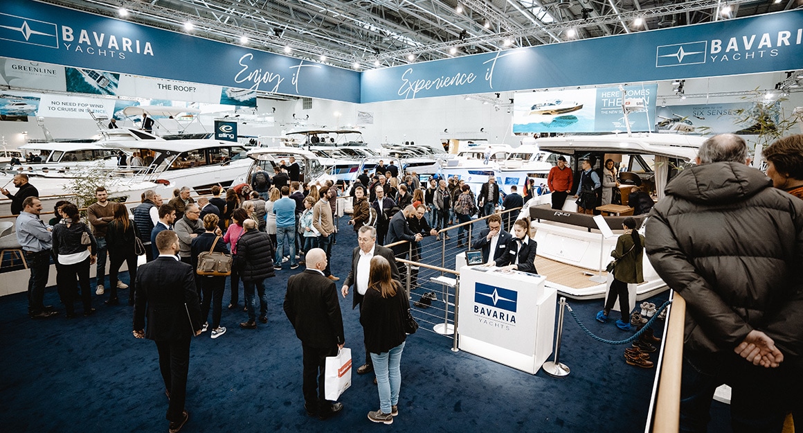 A view of the very well-filled exhibition hall.