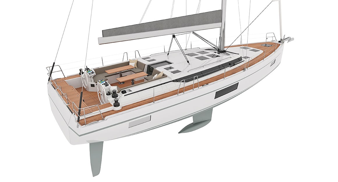 3D-model of a massive sailing yacht.